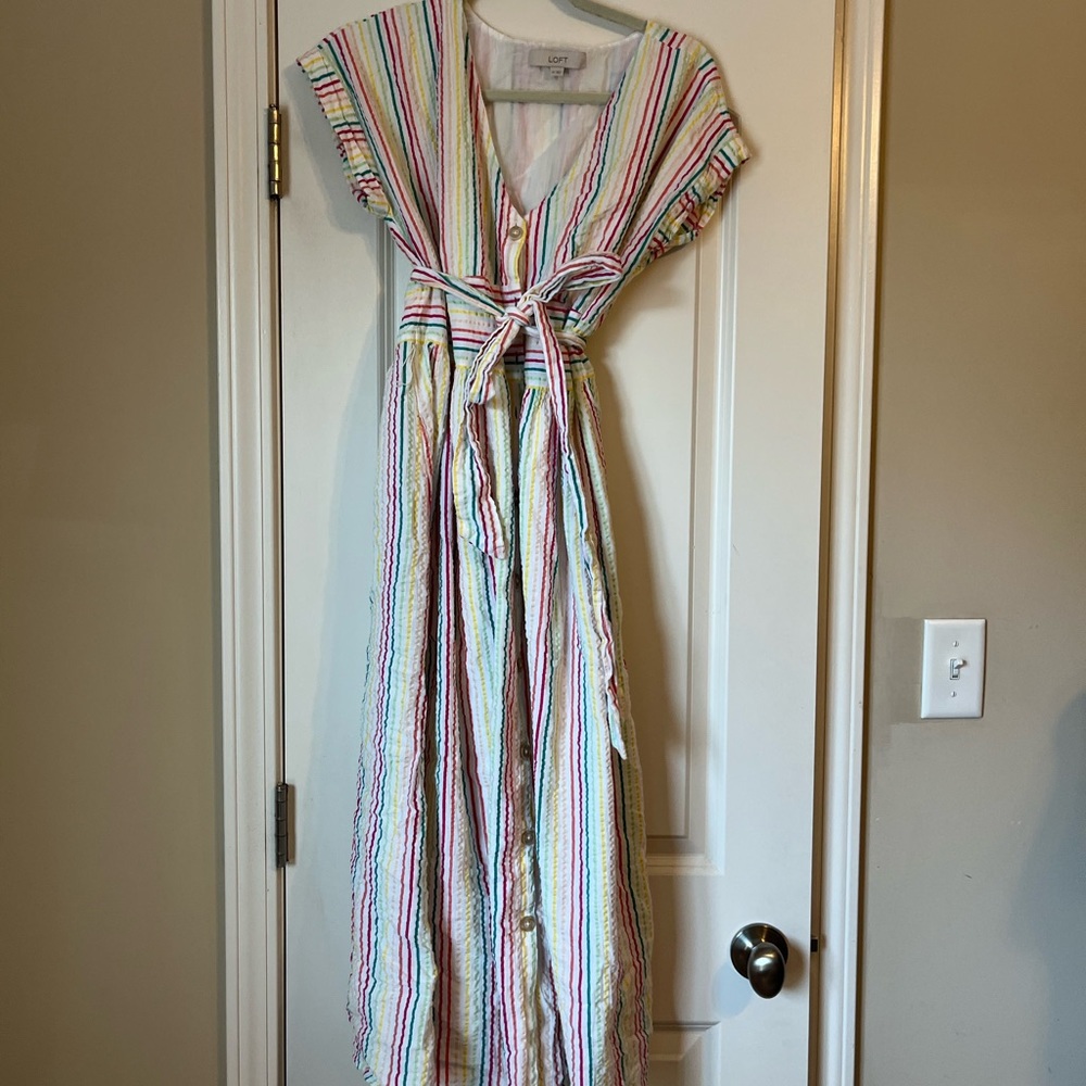 Loft Seersucker Dress